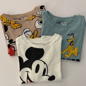 H&M Disney Character T-Shirt Trio - Black, Tan, Blue